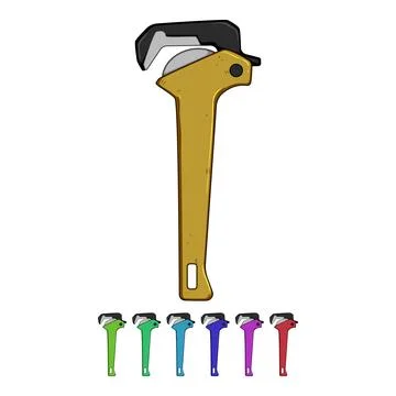 Work pipe wrench cartoon vector graphic Stock Illustration