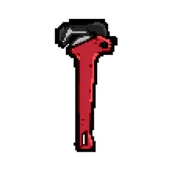 Work pipe wrench pixel art vector illustration Stock Illustration