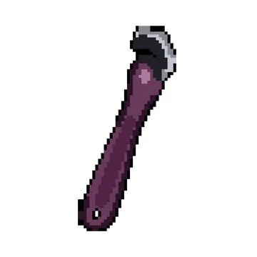 Work pipe wrench pixel art vector illustration Stock Illustration