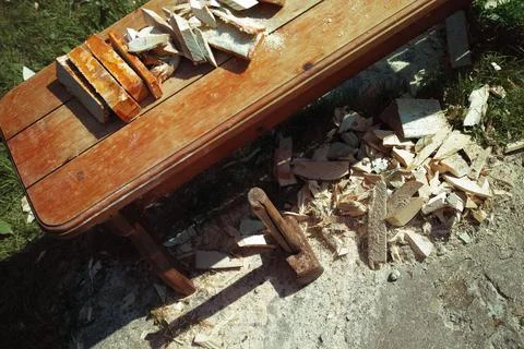 Work place of a carpenter Stockfoto's