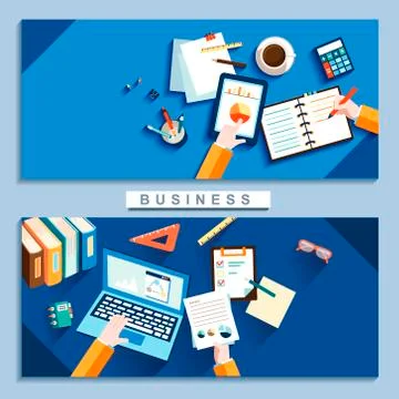 Work place concept in flat design 스톡 일러스트