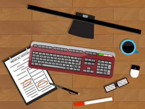 Work place head doctor vector Ilustración de archivo