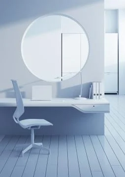 Work place in the modern office Stock Illustration