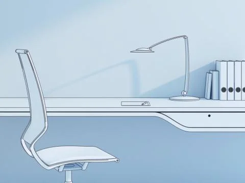 Work place in the modern office Stock Illustration