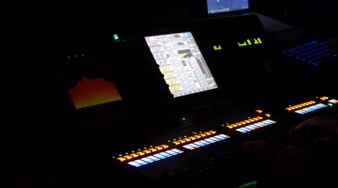 Work Place Sound Engineer's. Mixing Console Stock Footage 57480579