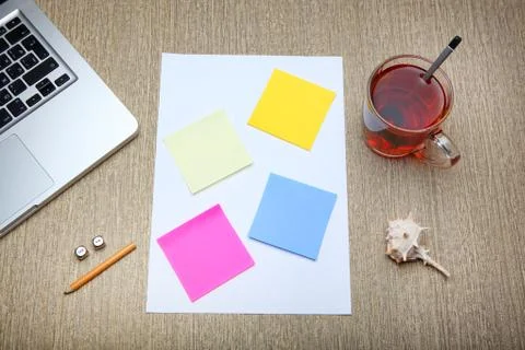 Work Place Table background Stock Photos