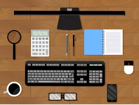 Work place top view Stock Illustration