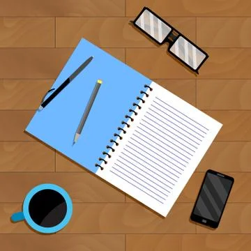 Work place top view Stock Illustration