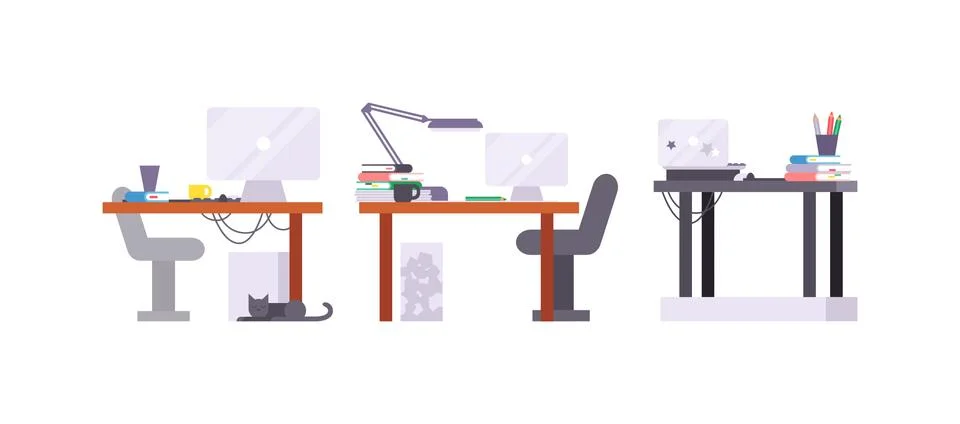 Work place vector illustration Stock Illustration