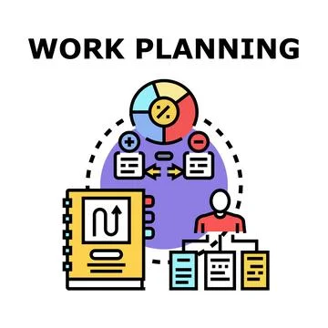 Work planning creating business strategy and project management Stock-Illustration