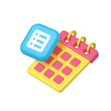 Work planning efficiency and productivity schedule to do list 3d icon reali.. Illustrazione stock