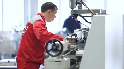 Work on the plant at the machine Stock Footage 62854860