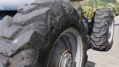 Work platform elevation. tires Stock Footage 80811139