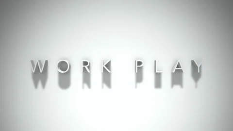 Work play 3D title animation with shadows on a white background Stock Footage 297800306