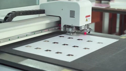 Work of the plotter for cutting of various materials Stock Footage 169798556