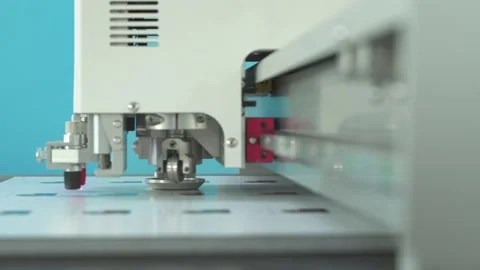 Work of the plotter for cutting of various materials Stock Footage 169798654