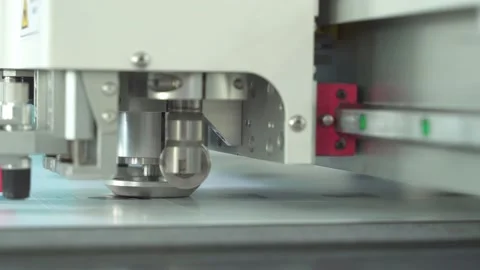 Work of the plotter for cutting of various materials Stock Footage 197373087