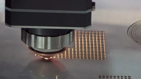 Work of the plotter for laser cutting of metal Stock Footage 154963412