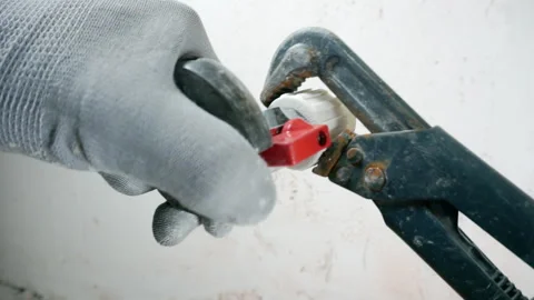 The work of a plumber with a special tool. Stock Footage 260926513