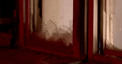 Work police, estimates flashing lights broken window. Stock Footage 243768152