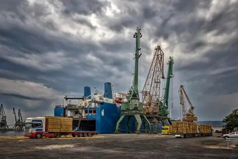 Work in port. Stock Photos