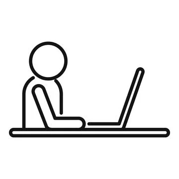 Work position icon outline vector. Workplace sit Stock Illustration