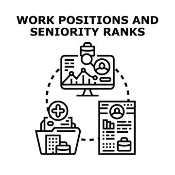 Work positions and seniority ranks concept illustration Stock Illustration