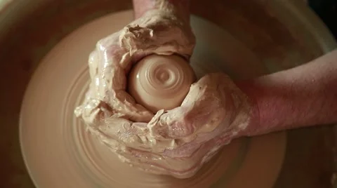 The work of the potter on potter's wheel Stock Footage 65186101