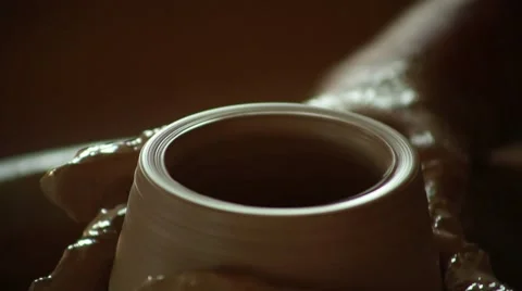 The work of the potter on potter's wheel Stock Footage 65187112