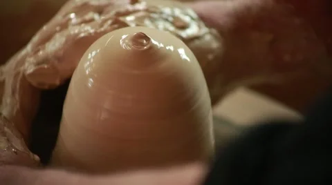 The work of the potter on potter's wheel Stock Footage 65187203