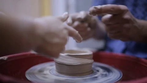 Work on the potter's wheel Video stock 70173546