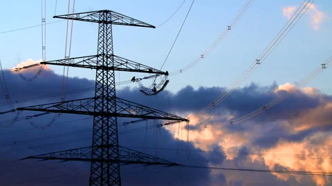 Work on the power grid Stock Footage 163084826