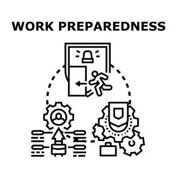 Work preparedness concept developing business readiness and safety Stock Illustration