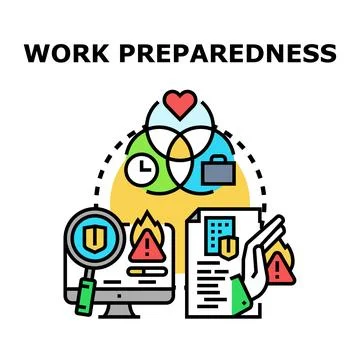 Work preparedness concept preventing risks and ensuring safety Stock Illustration
