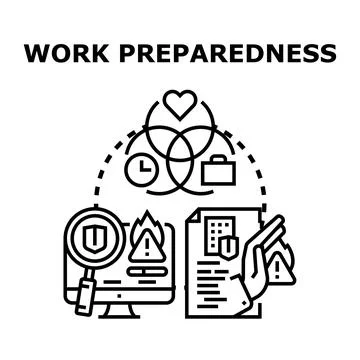 Work preparedness concept preventing risks and ensuring safety Stock Illustration