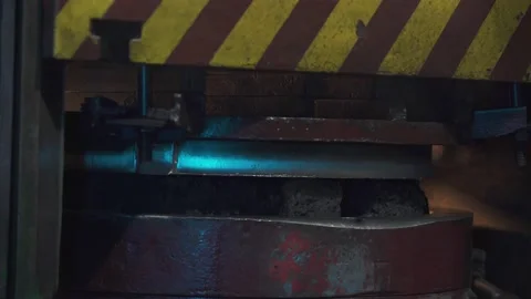 Work of the press at factory, forming the workpiece Stock Footage 164518098