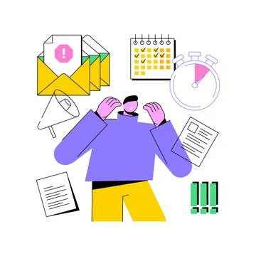 Work pressure abstract concept vector illustration. Illustrazione stock