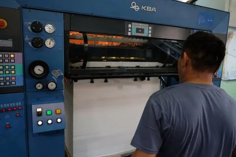 The work of the printing house. 스톡 사진