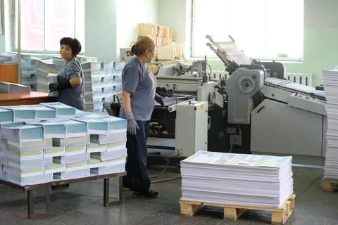 The work of the printing house. Stockfoto's
