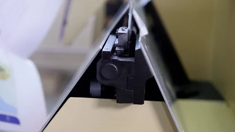 Work of the printing machine in the printing house, close up Stock Footage 76727777