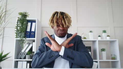 Work problem protesting black man online meeting Stock Footage 190994590