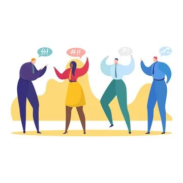 Work problems vector illustration, cartoon flat employee business people have Stock Illustration