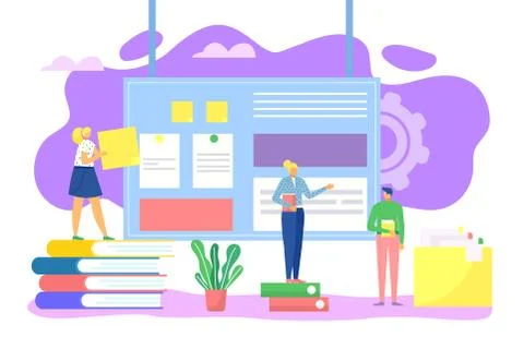 Work proccess, business technology concept vector illustration, working place イラスト素材