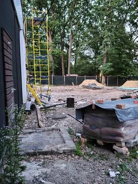 Work process at a construction site Stock Photos