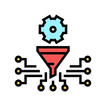 Work process filtration color icon vector illustration Illustrazione stock