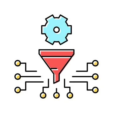Work process filtration color icon vector illustration Illustrazione stock