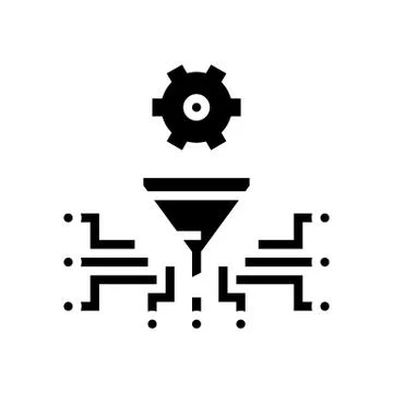Work process filtration glyph icon vector illustration Stock Illustration