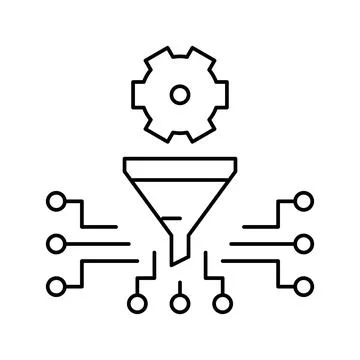 Work process filtration line icon vector illustration Illustrazione stock