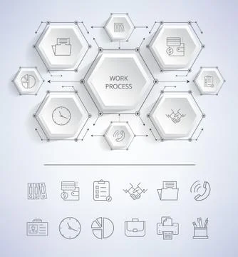 Work Process Infographic on Vector Illustration Stock Illustration