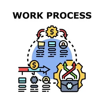 Work process managing business development strategy diagram イラスト素材